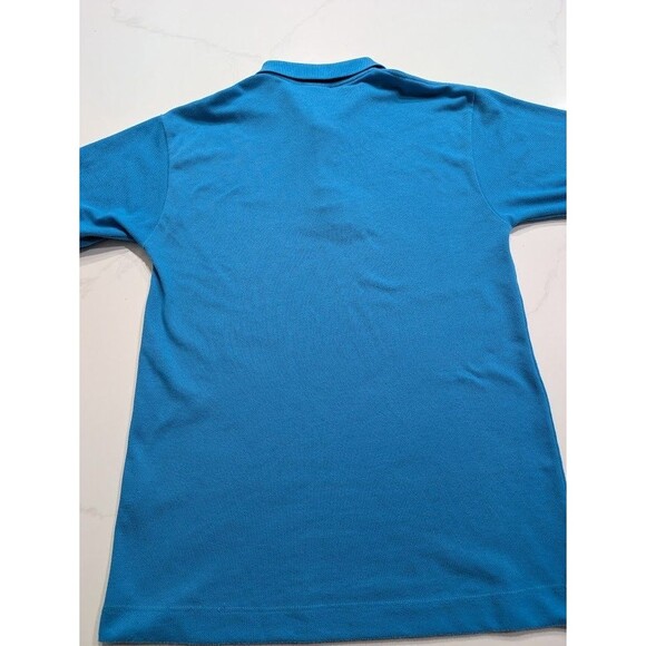 Vintage Lacoste Men Soft Cotton Teal Short Sleeve Silver Logo Polo Shirt Medium - Picture 3 of 5